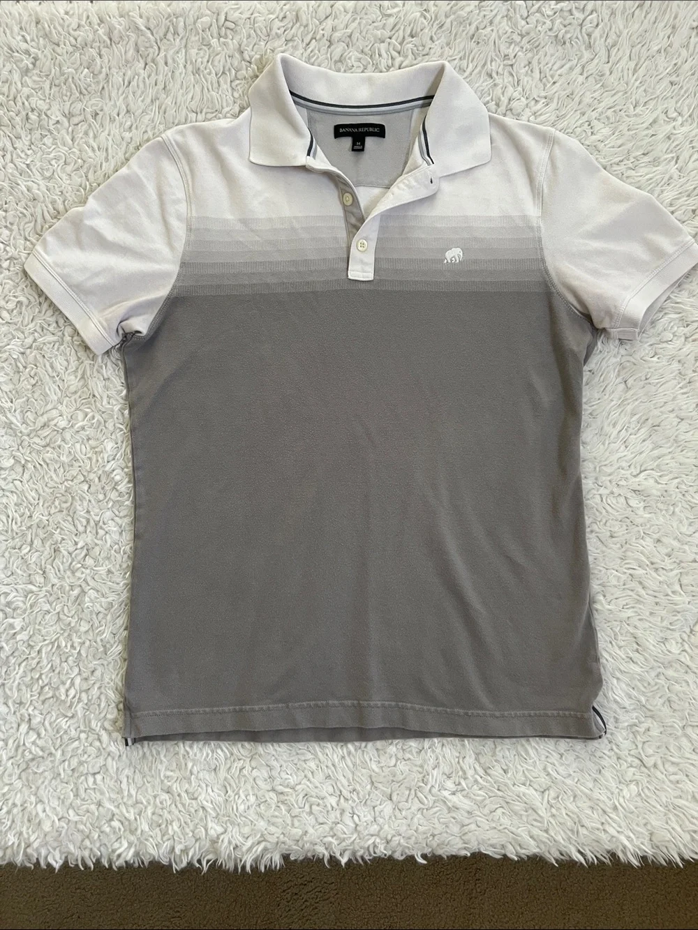 Banana Republic Gray Polo Ombre Men's Size Medium Casual Golf
